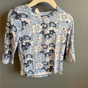 Kate Quinn Long Sleeve Tee in Air Blue 60s Floral